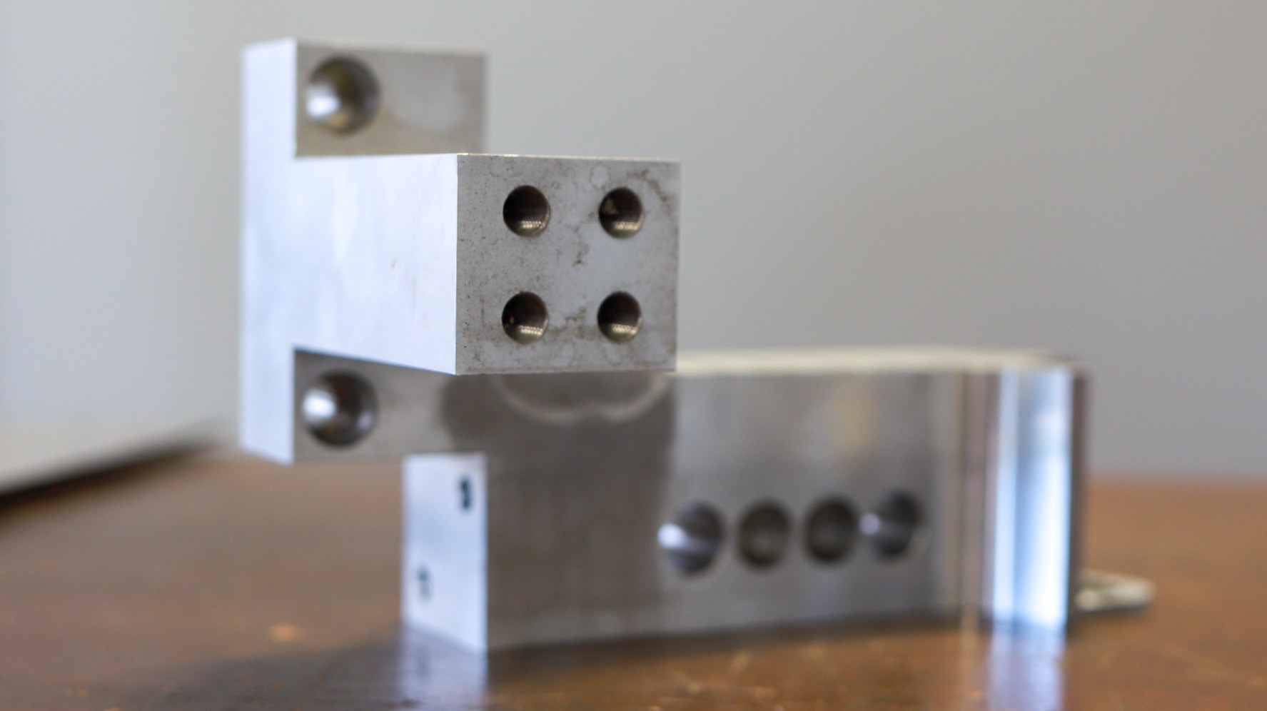 Aluminum fixture components machined by Blue Ridge Tool