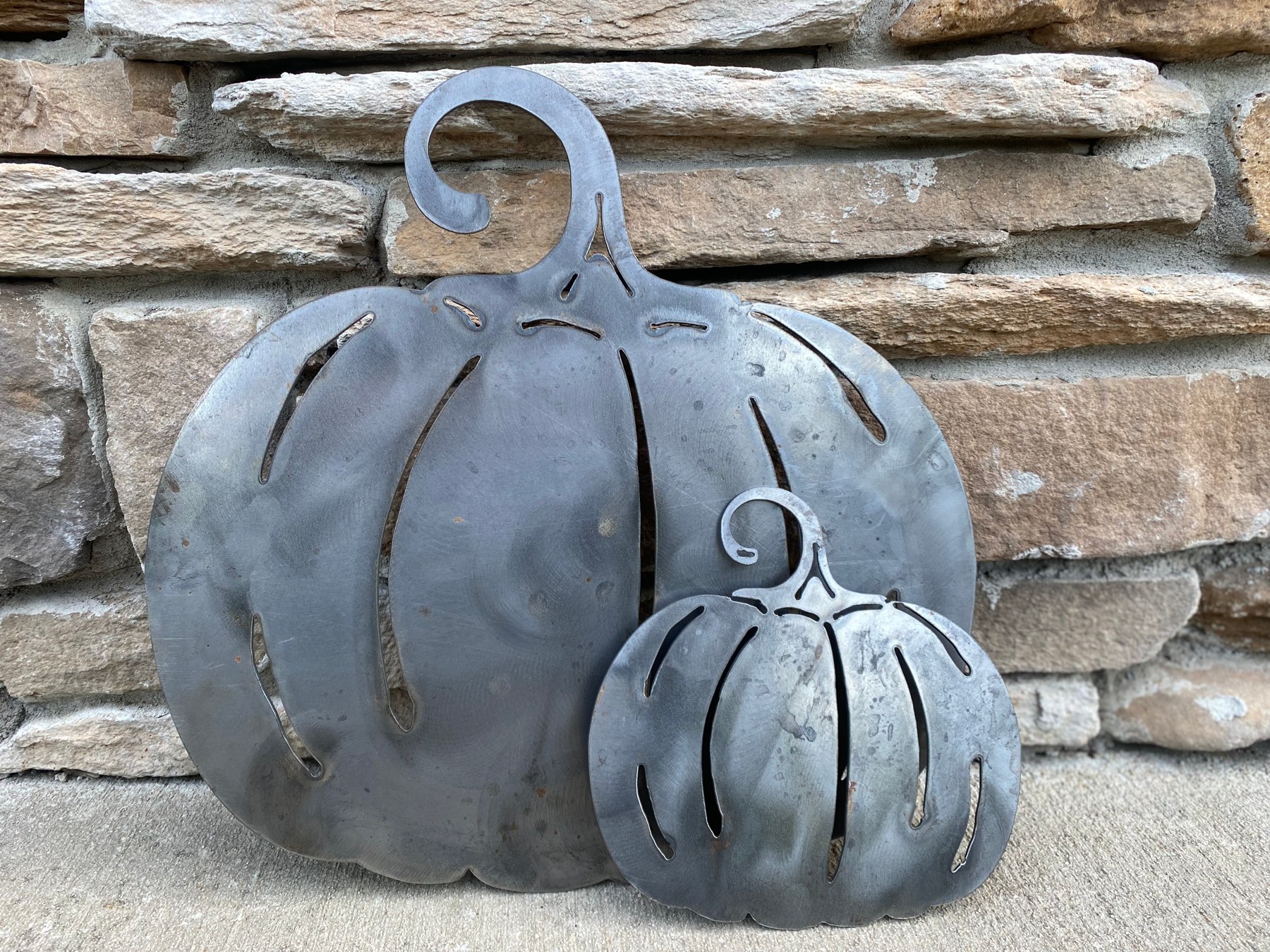 Steel pumpkin decor cut by Blue Ridge Tool