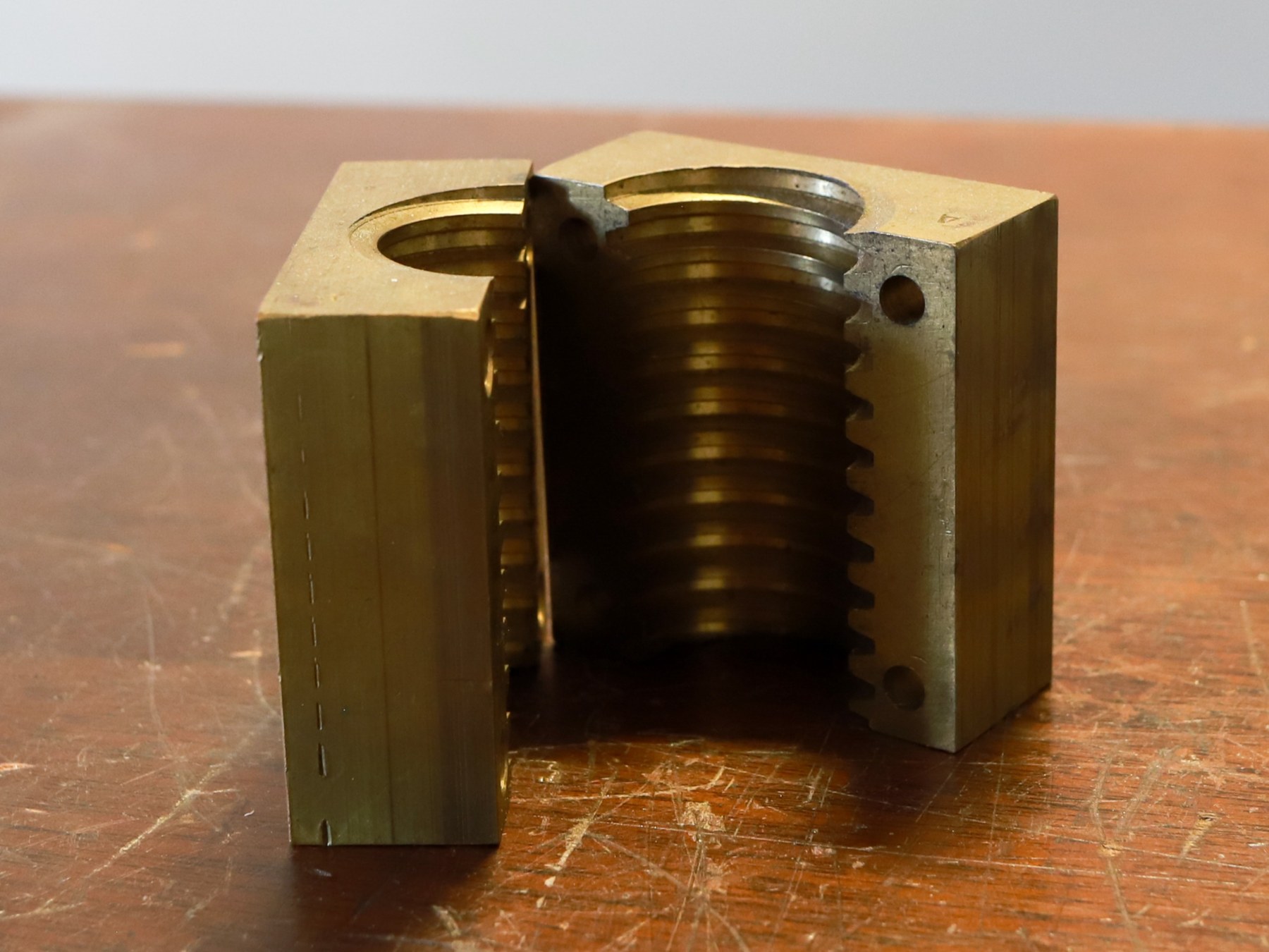 Brass acme nut block machined by Blue Ridge Tool